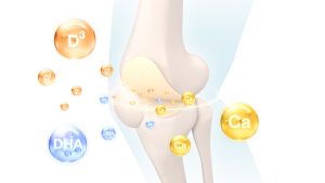 Bones and joints nutritional supplement, Vitamins, Medical or healthcare concept, 3D rendering.